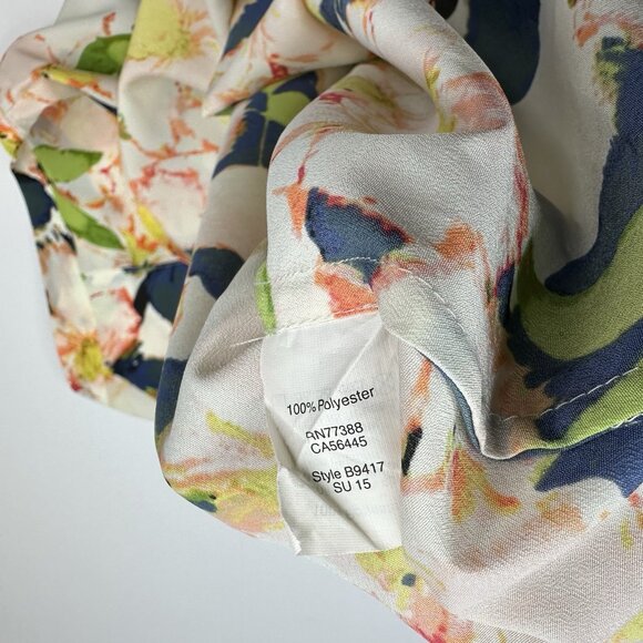 J.Crew Factory Women's White Floral Crew Neck Sleeveless Career Top XS/C37 - Picture 8 of 11